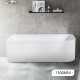 1500x750x610mm Corner Bathtub Left Corner Back to Wall Acrylic White Bath Tub